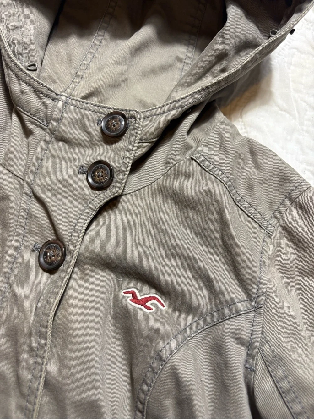 Women’s VTG Y2K Hollister Utility Bomber Plaid Lined Hooded Jacket Bella Swan